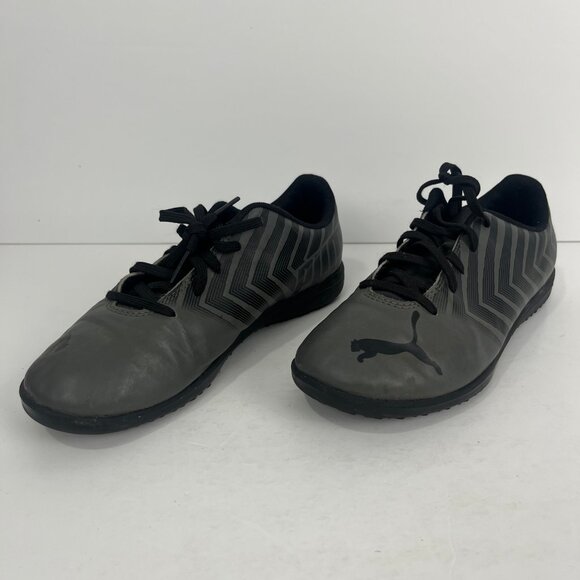 Puma Kids Activewear Sneakers Size 4 EU 35.5 Black Gray Lace Up Low Top - Picture 2 of 6